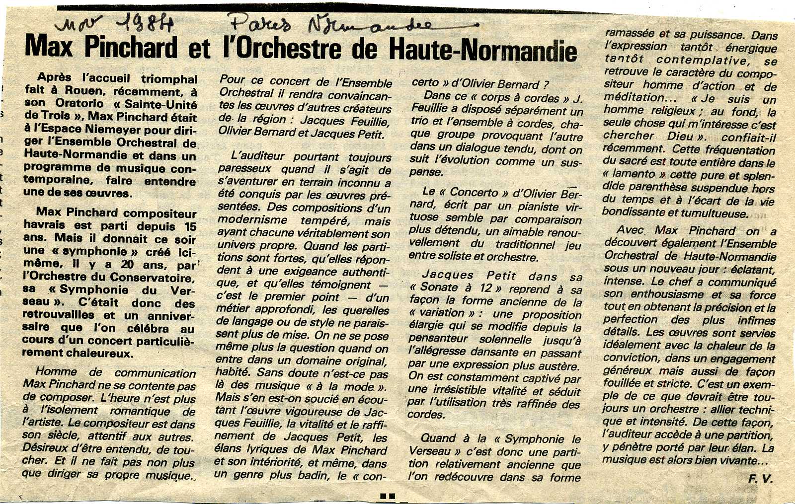Max Pinchard et l'Orchestre Haute-Normandie
